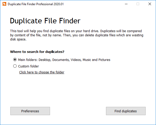 Duplicate File Finder Professional